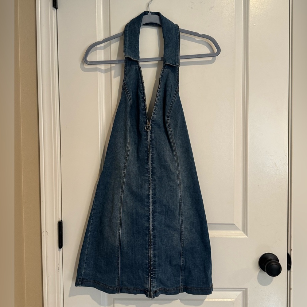 Denim Halter Style Dress